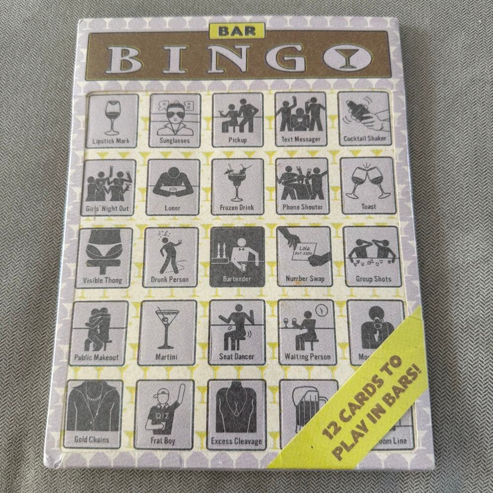 Knock Knock Bar Bingo Party Game 12 Cards Adult Drinking Game Brand New
